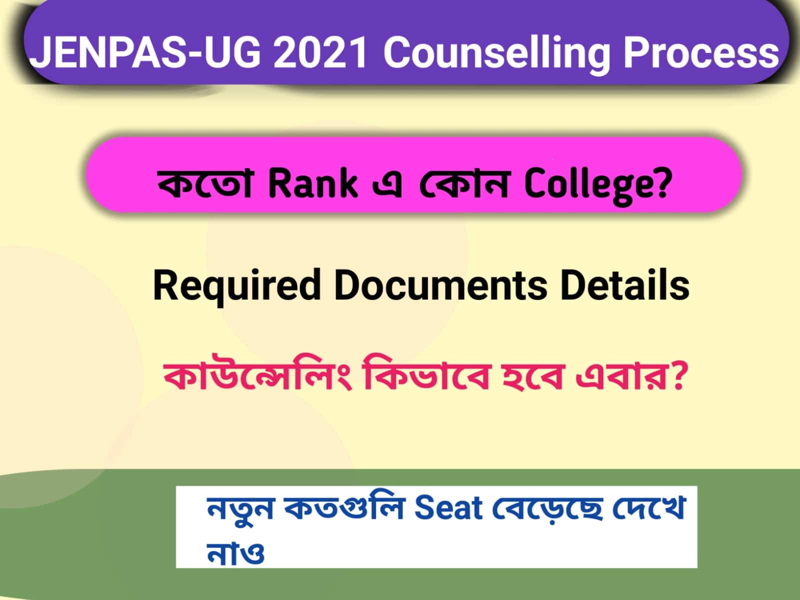 West Bengal JENPAS (UG) Counselling 2021 Schedule Dates | JENPAS – UG 2021 Counseling Full Process - Post Image